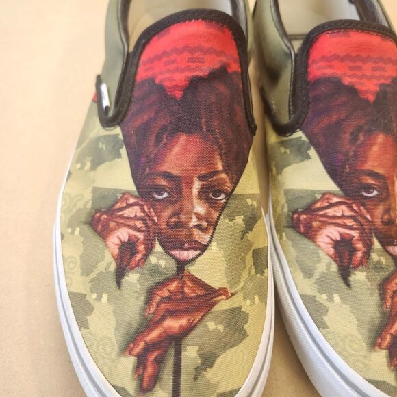 VANS x Sydney G. James Slip-On Size 13 Black History Month Collab Portrait Art - Picture 2 of 12